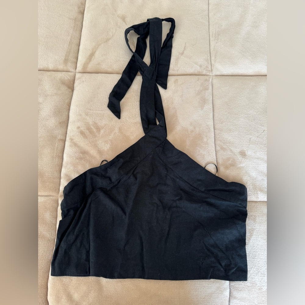 Abercrombie black linen halter
